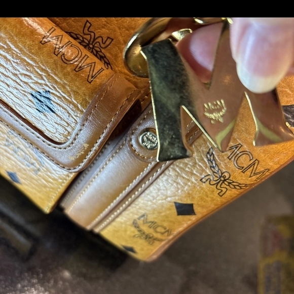 Authentic MCM Cognac Boston Leather Satchel Handbag - Picture 8 of 15